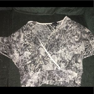 Black and white sheer top.